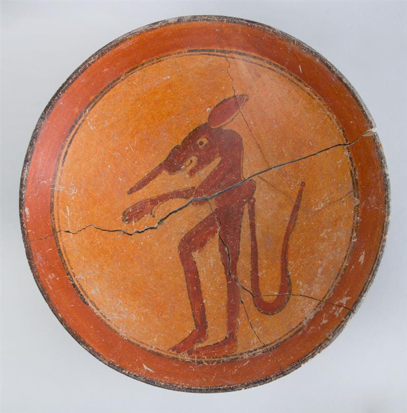 Appraisal: MAYAN POLYCHROME POTTERY DISH x in diam Property from the