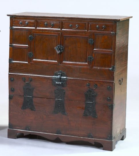 Appraisal: Good Asian Elmwood Wedding Chest mid- th century the framed