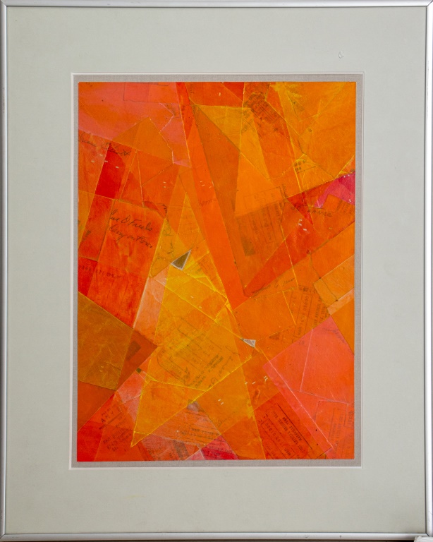 Appraisal: UNKNOWN ABSTRACT COMPOSITION MIXED MEDIA Abstract composition mixed media and