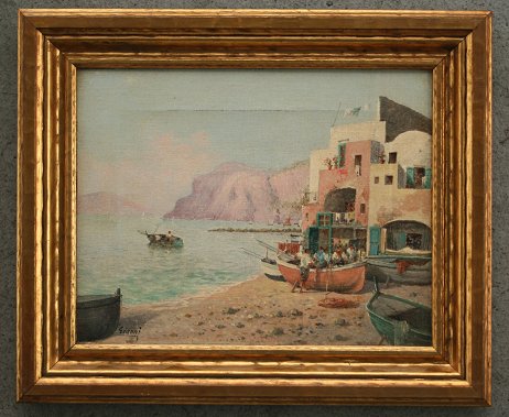 Appraisal: GIANNI Italian th C Costiera Amalfitana Italian Coastal Scene with