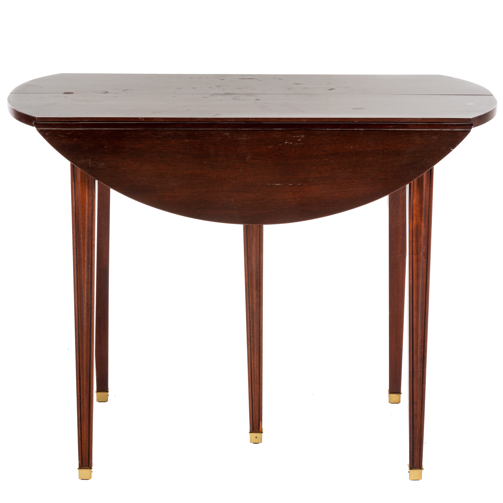 Appraisal: HENKEL HARRIS MAHOGANY DROP LEAF DINING TABLE With square tapered