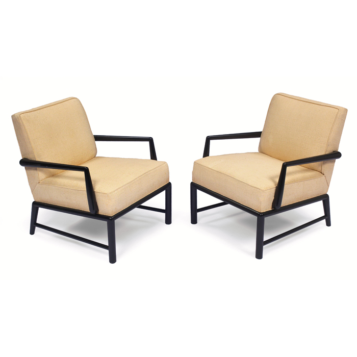 Appraisal: Maurice Bailey for Monteverdi Young lounge chairs pair dark stained