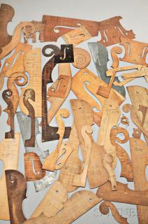 Appraisal: Assorted Wood and Metal Violin Templates from the workshop of