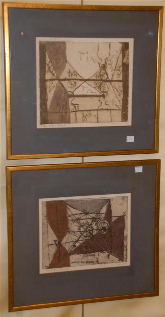 Appraisal: ANTON HEYBOUR DUTCH - A pair of aquatint and etchings