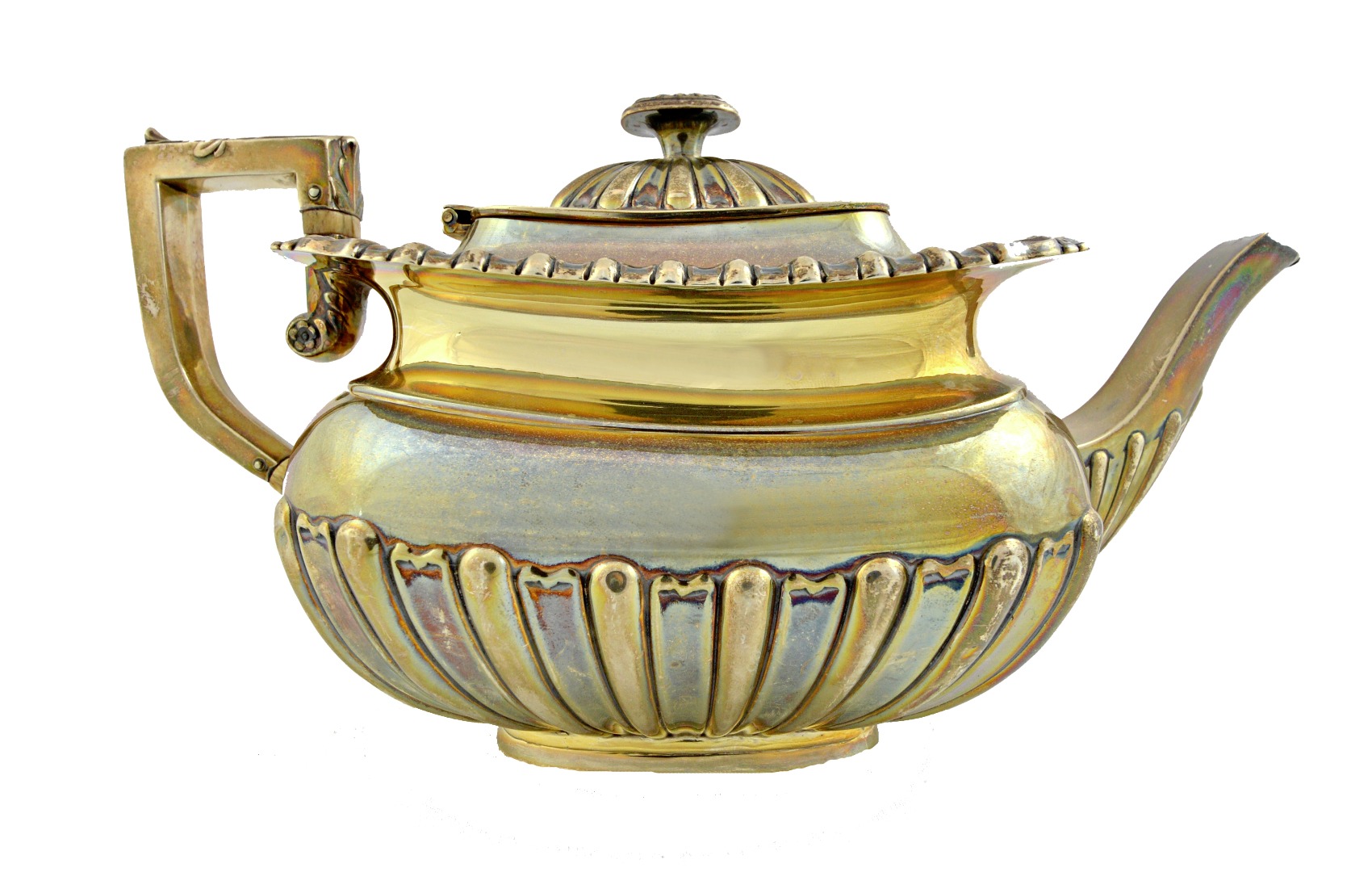 Appraisal: A late Victorian silver teapot of curved rectangular form with