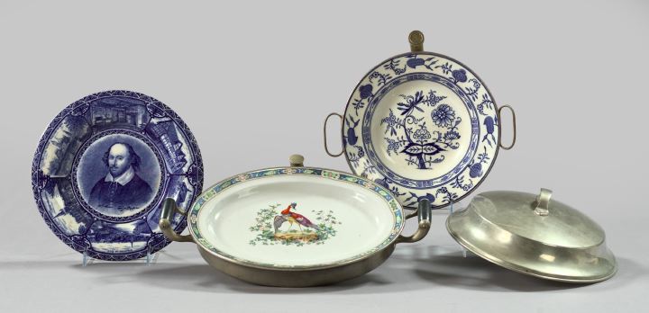 Appraisal: Group of Two Warming Dishes and a Plate first quarter