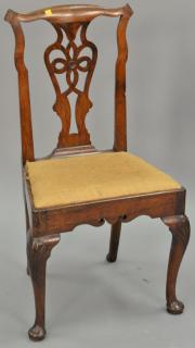 Appraisal: Georgian mahogany side chair with shell carved knees and pad