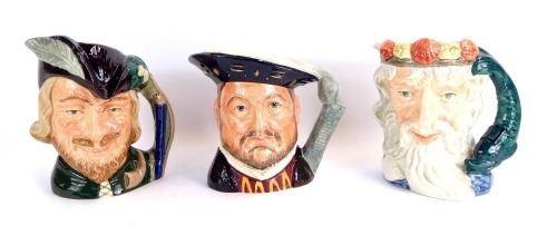 Appraisal: Three large Royal Doulton character jugs comprising Neptune D Henry