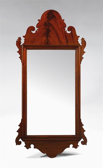 Appraisal: Late Chippendale mahogany looking glass late th century Shaped and