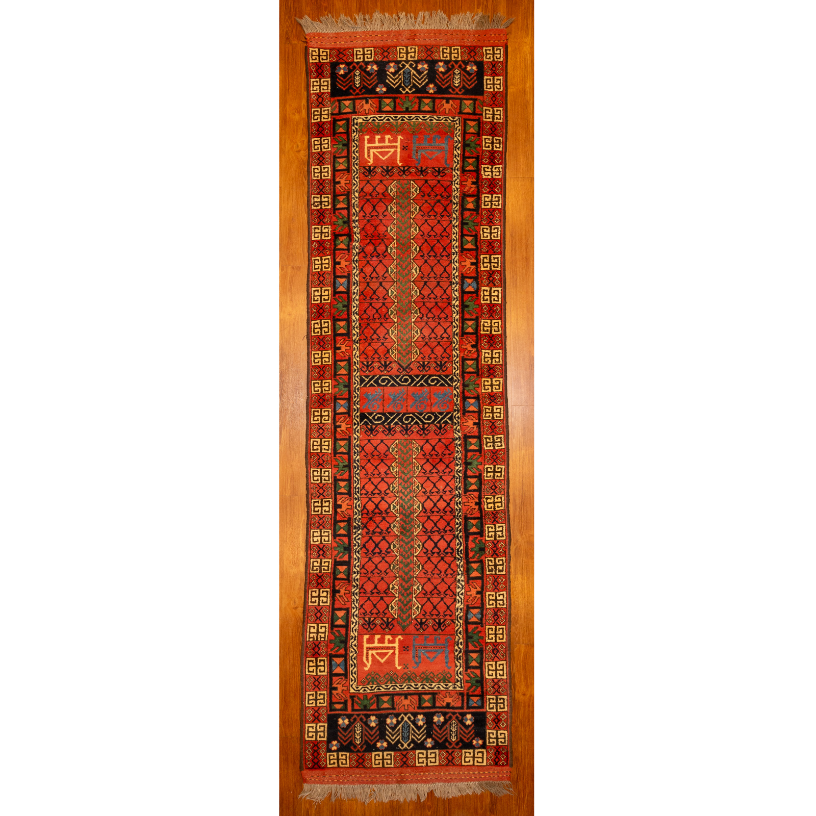 Appraisal: HATCHLI RUNNER AFGHANISTAN X Third quarter- th century hand-knotted wool