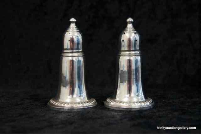 Appraisal: Sterling Silver Empire Salt Pepper SetClearly marked on the bottoms