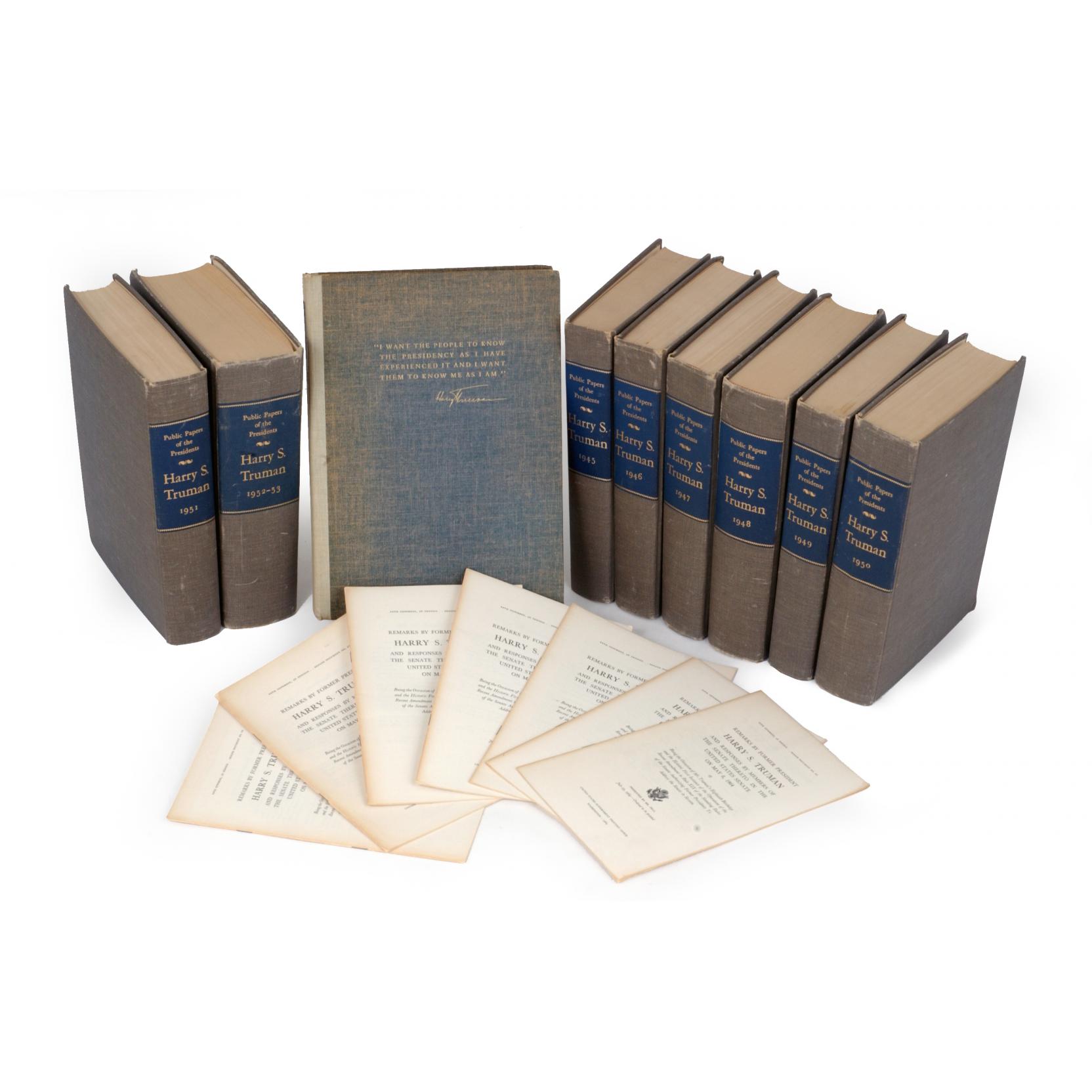 Appraisal: Eight Volumes of Harry Truman's Presidential Papers Six Books Inscribed