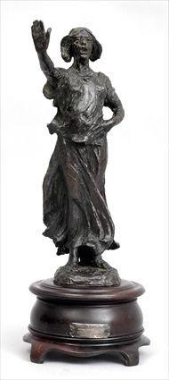 Appraisal: E E CROFTS CASSANDRA Bronze unsigned with raised right arm