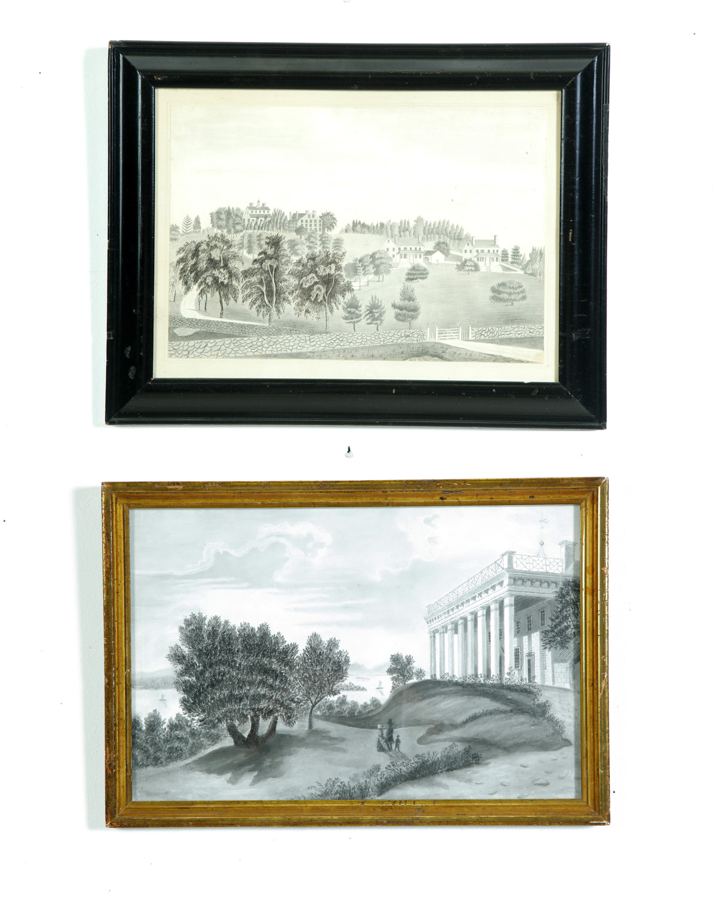 Appraisal: TWO AMERICAN DRAWINGS OF MOUNT VERNON AND HOMESTEAD Second half-