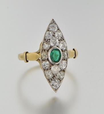 Appraisal: A Victorian Style Emerald and Diamond Ring k yellow gold