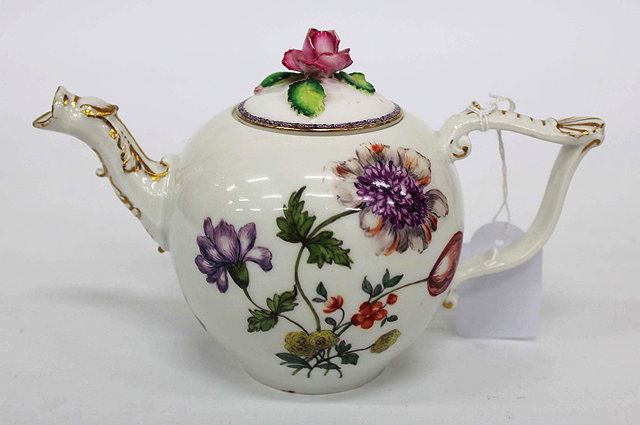 Appraisal: AN TH CENTURY MEISSEN PORCELAIN BULLET SHAPED TEAPOT with dragon