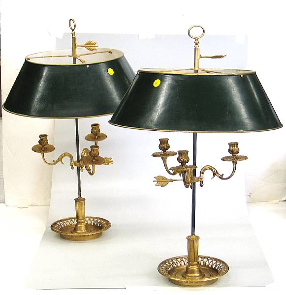 Appraisal: A pair of Louis XVI style cast brass and t