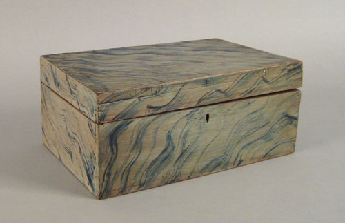 Appraisal: New England painted pine lock box th c retaining its