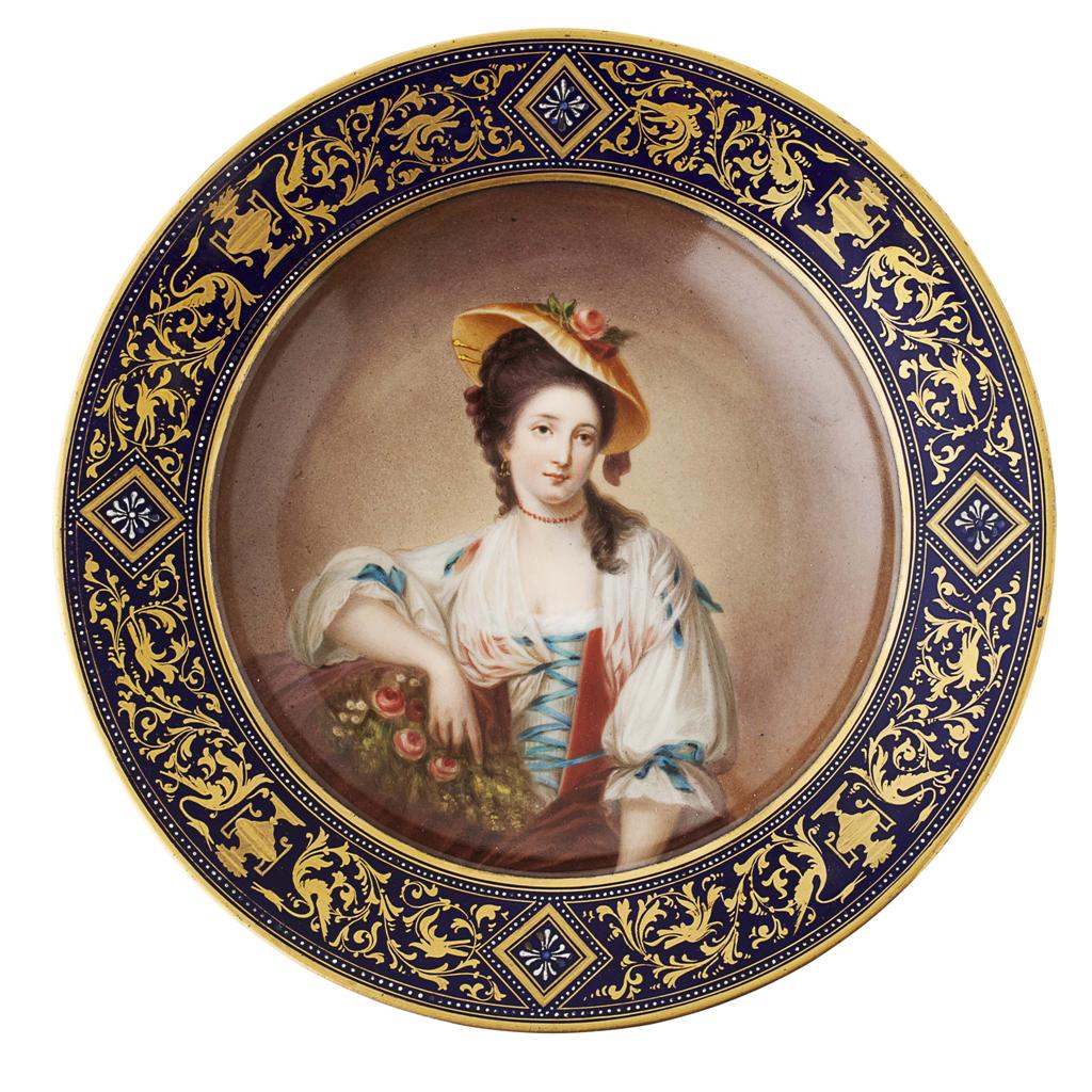 Appraisal: VIENNA PORCELAIN PLATE TH CENTURY painted with a portrait of