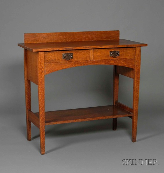 Appraisal: Gustav Stickley Server Oak New York c Rectangular top with