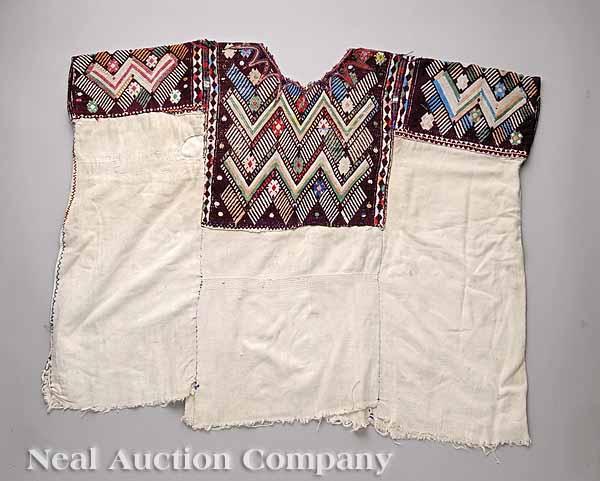 Appraisal: A Vintage Mayan Culture Embroidered Cotton Huipil probably Guatemala hand-woven