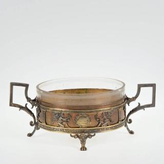 Appraisal: German Neo th c cut glass and brass liners h