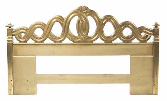 Appraisal: An Art Deco Style Queen Size Giltwood Headboard having a