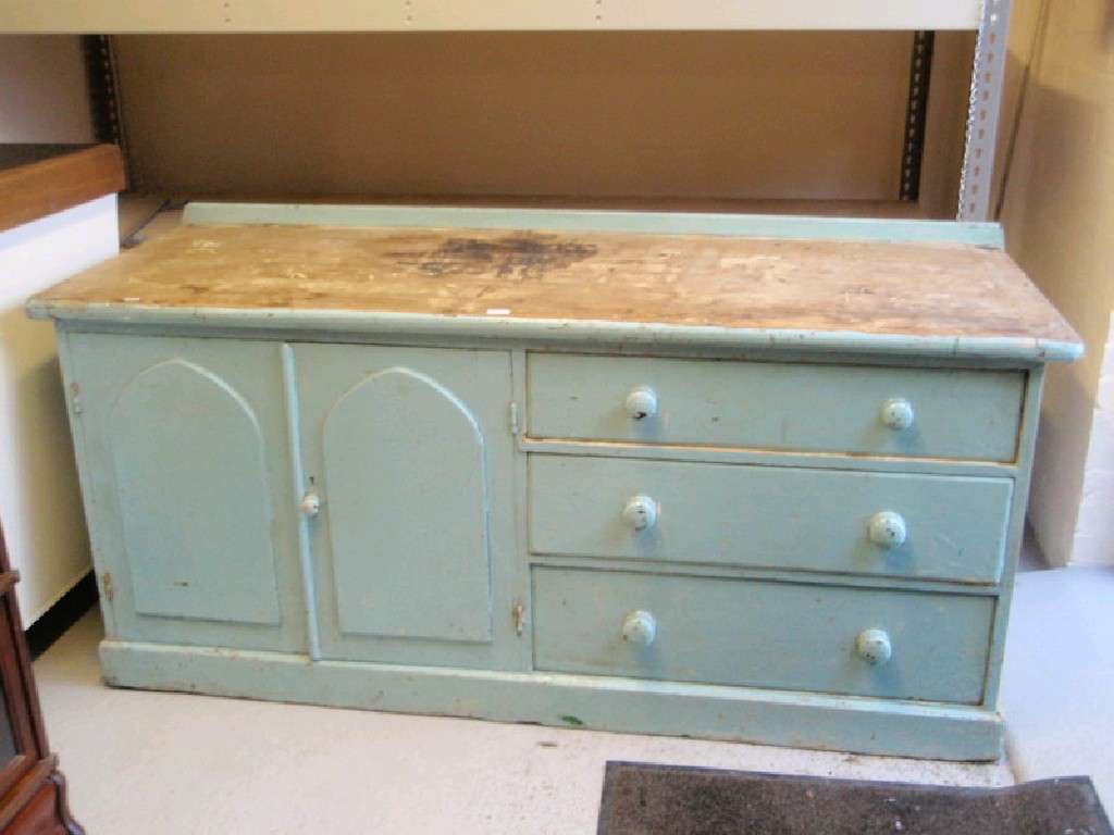 Appraisal: A Victorian painted pine dresser base cm wide