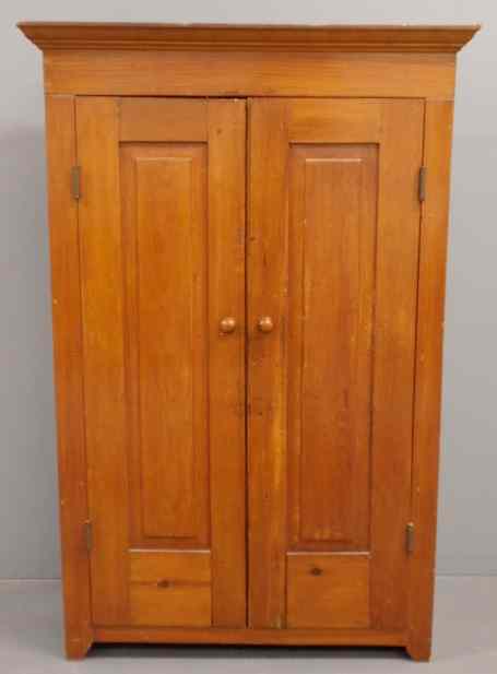 Appraisal: Pine jelly cupboard c with raised panel doors h x