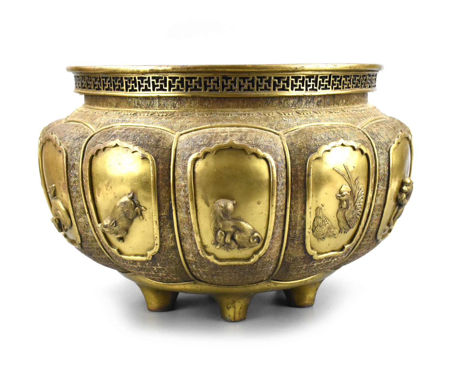 Appraisal: A large Asian th C and impressive bronze censer sitting