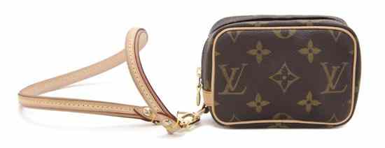 Appraisal: A Louis Vuitton Monogram Canvas Purse with matching wristlet strap