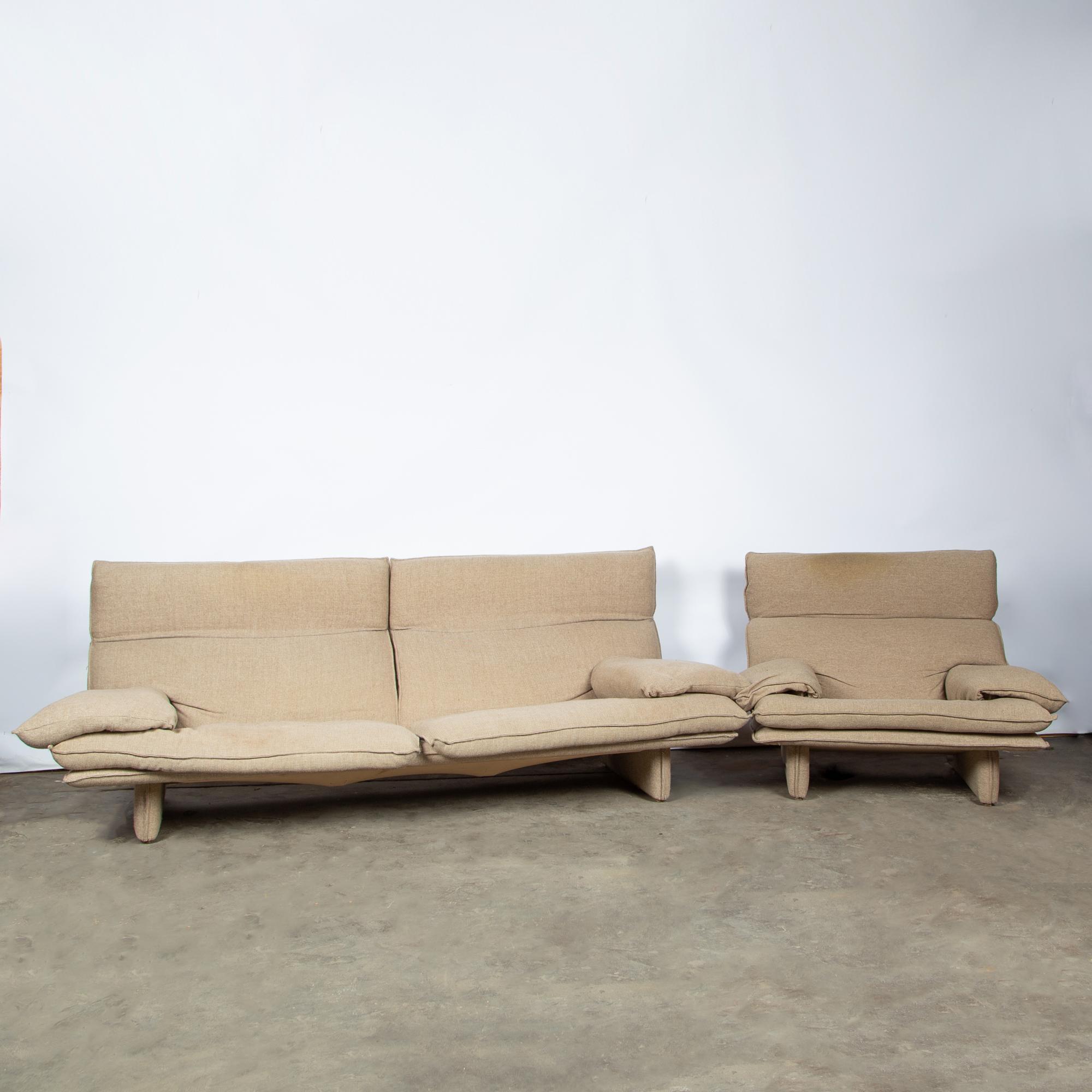 Appraisal: NIELS EILERSEN MODERN LINEN SOFA AND ARMCHAIR A Danish Modern