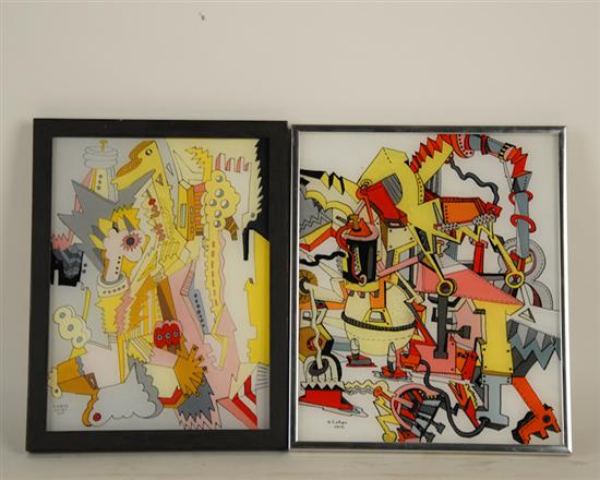 Appraisal: Two Pieces Annette Cohen Acrylic on Plexiglass Both signed lower