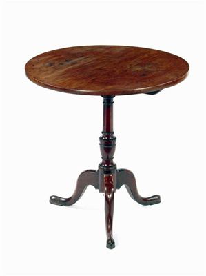 Appraisal: A George III mahogany tripod table the circular tilt top