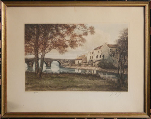 Appraisal: Six framed French prints ca x with frame