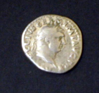 Appraisal: A VITELLIUS DENARIUS with Vesta seated on reverse