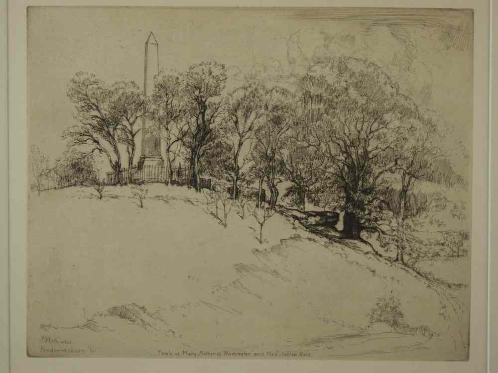 Appraisal: DRY POINT ETCHING-'The Tomb of Mary Mother of Washington and