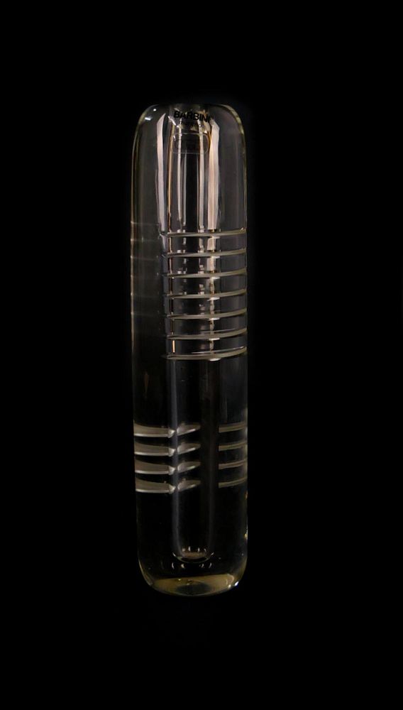 Appraisal: ALFREDO BARBINI CYLINDRICAL CLEAR RIB CAGE VASE Measures tall with