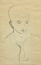 Appraisal: Unknown Artist American th Century Drawing of a boy Ink