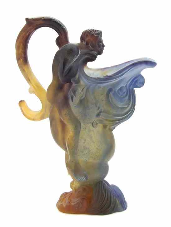 Appraisal: A Daum Pate de Verre Glass Ewer in the form