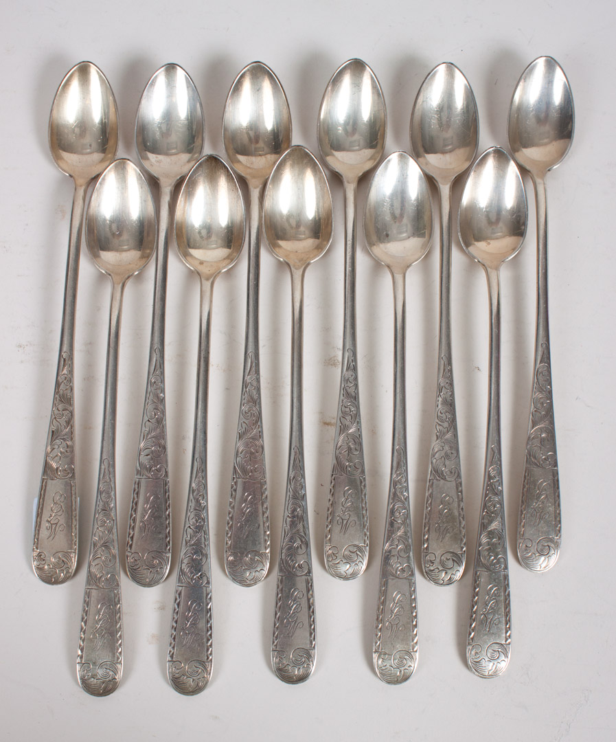 Appraisal: Eleven Kirk sterling silver cold drink spoons in the Mayflower