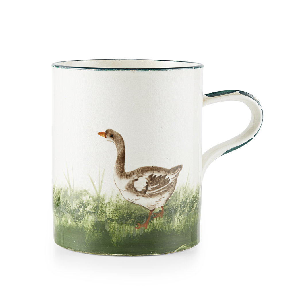 Appraisal: A LARGE WEMYSS WARE MUG 'GEESE' PATTERN CIRCA painted maker's