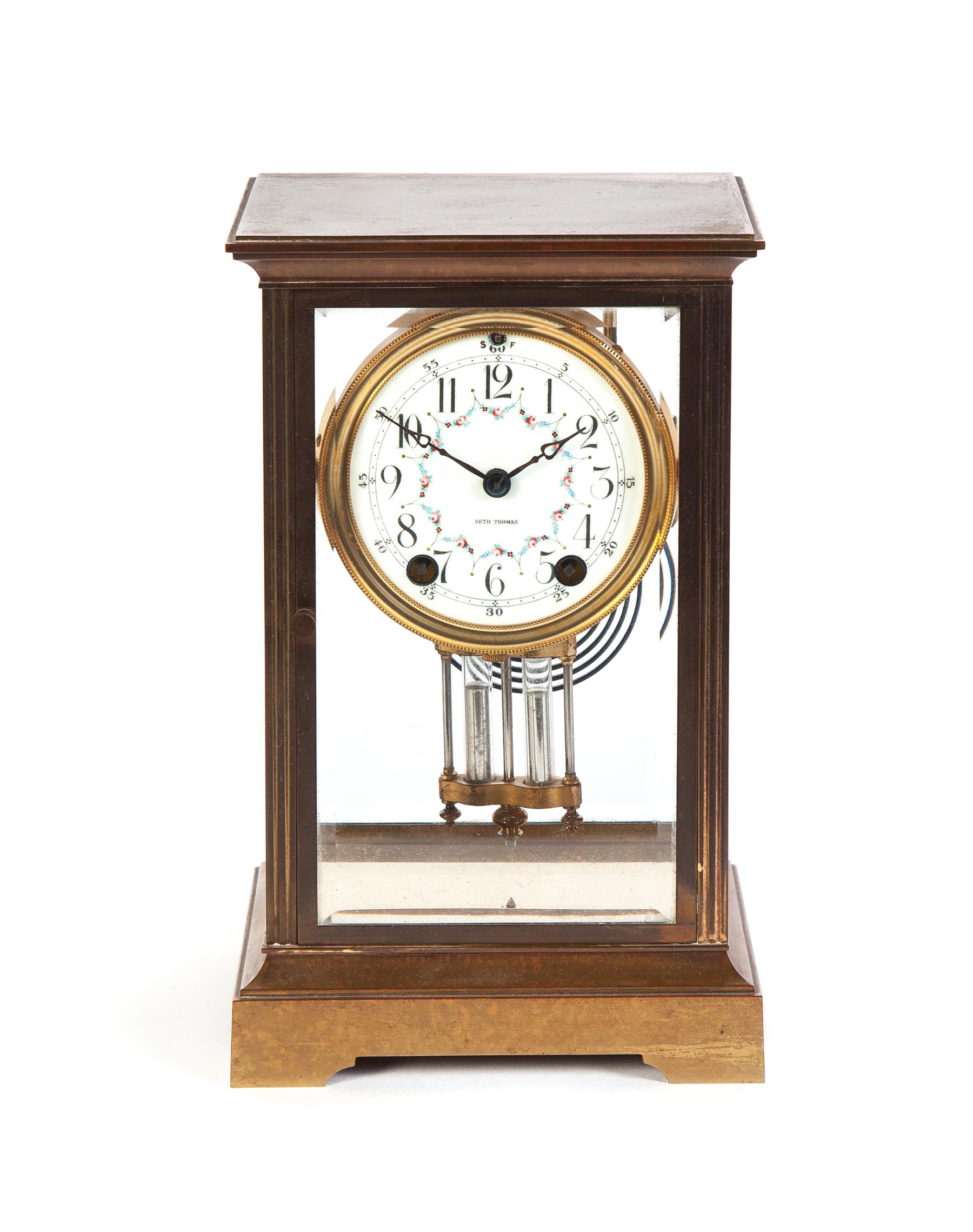 Appraisal: SETH THOMAS CRYSTAL REGULATOR CLOCK American st quarter- th century