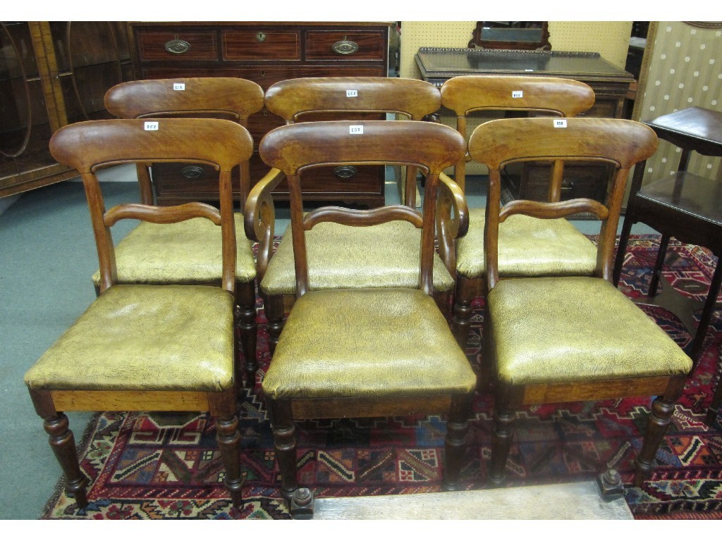 Appraisal: Set of six Victorian mahogany dining chairs