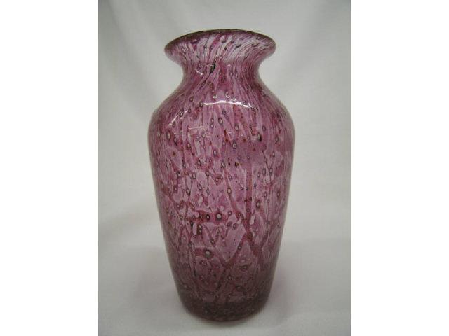 Appraisal: Steuben Cluthra Art Glass Vase mottled red scarce color Frederick