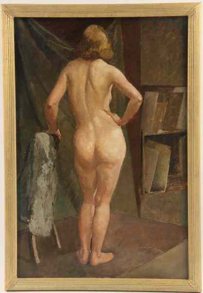 Appraisal: American School Female Nudeoil on canvas unsigned presented in a