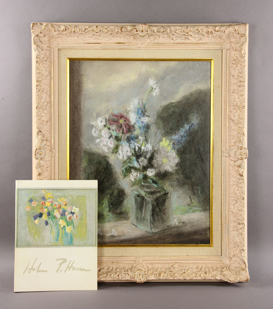 Appraisal: - Pittman Bouquet on a Windowsill Pastel Hobson Pittman bouquet