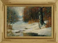 Appraisal: ORRIN DRAVER American - FIRST SNOW Oil on canvas scene