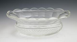 Appraisal: English Cut Crystal Oval Center Bowl th c wit English