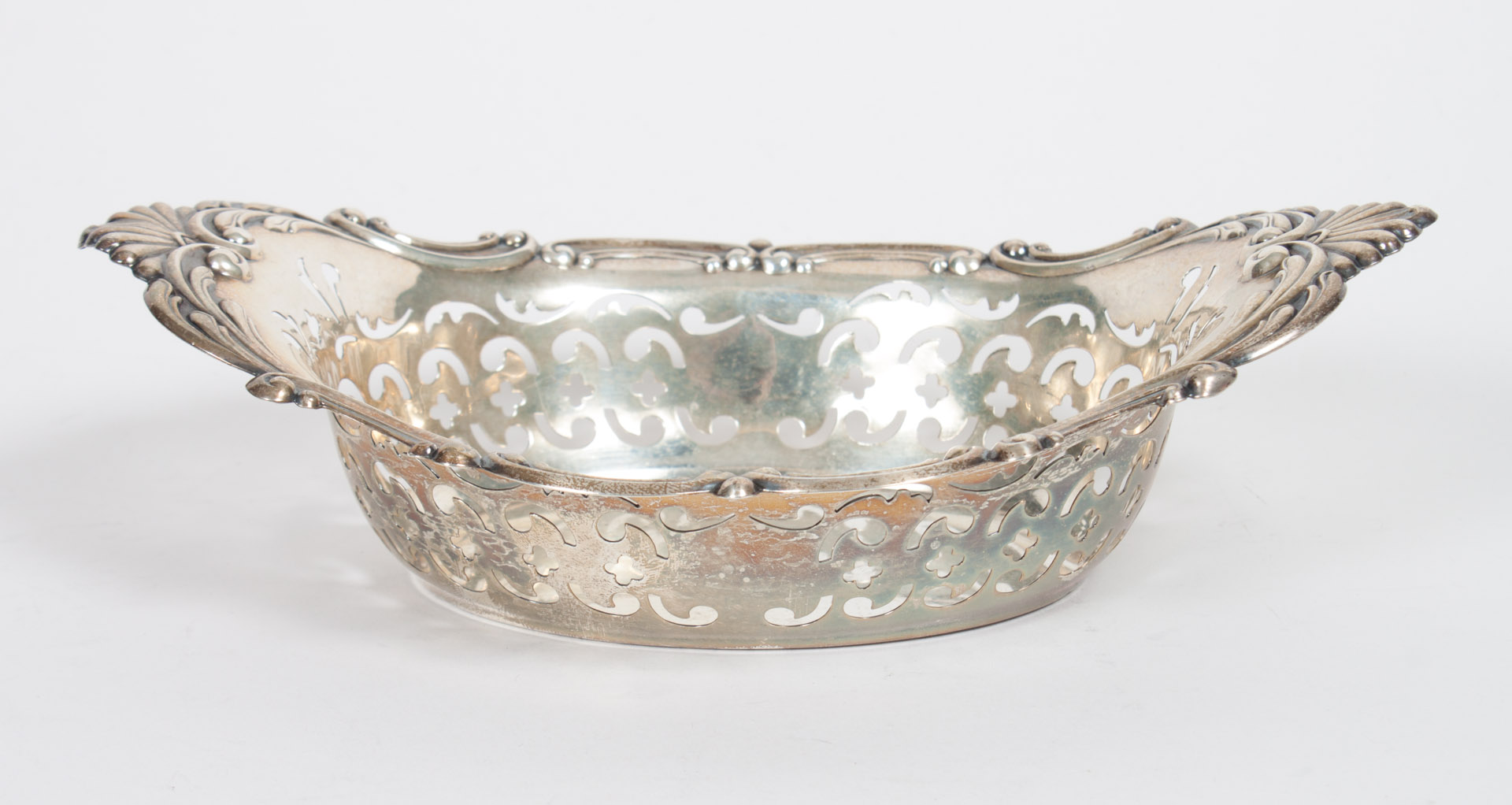 Appraisal: Gorham reticulated sterling silver oval candy dish in H X